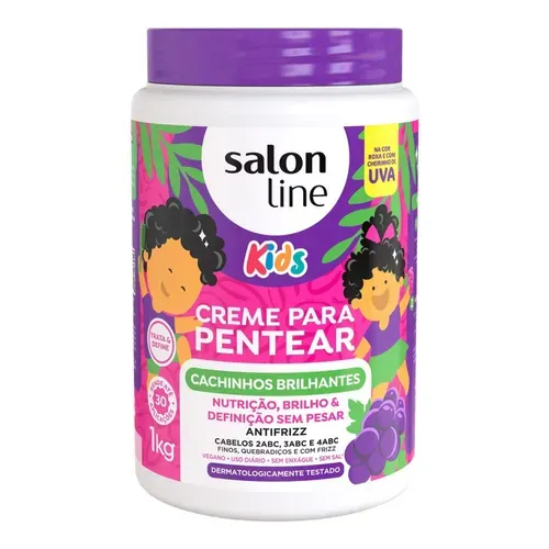 Creme para Pentear Salon Line kids Cachinhos Brilhantes Uva - 1kg