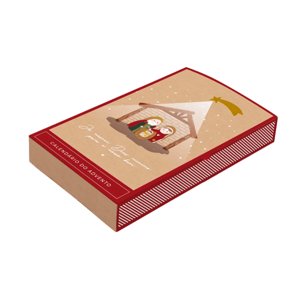 Caixa Calendário Advento Sagrada Família 24,5X15,5X3,5cm 10 Unidades 13006989 CROMUS