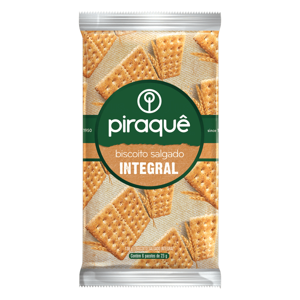 BISCOITO INTEGRAL PIRAQUE 138G PERSONAL CRACKER
