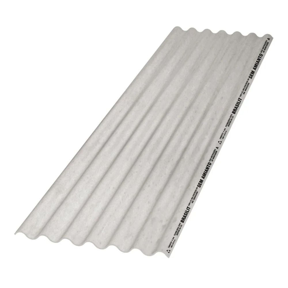 Telha 5mm Ondulada Especial Fibrocimento 1,83x1,10m Cinza Brasilit