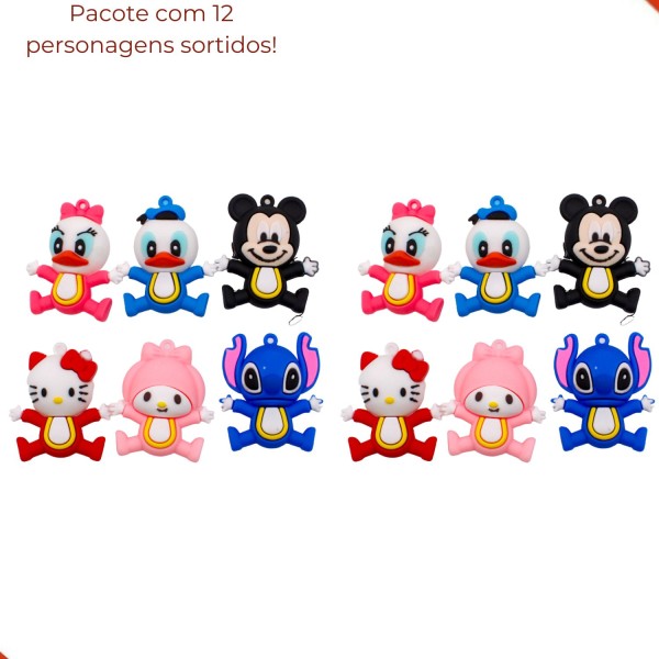 Encontraproduto.com.br - PINGENTES PERSONAGENS BABYS EMBORRACHADO COM 12 PEÇAS