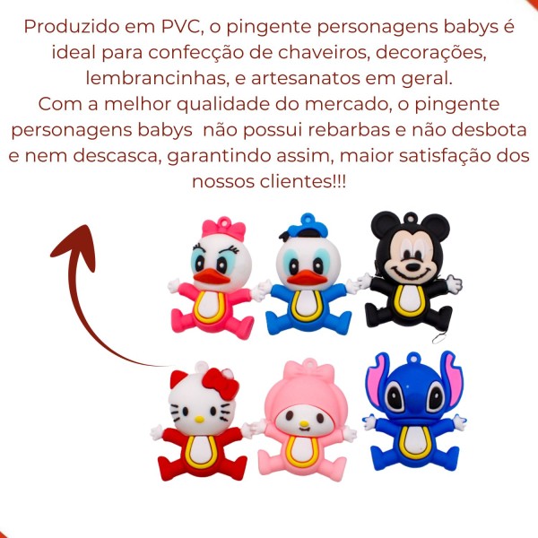 Encontraproduto.com.br - PINGENTES PERSONAGENS BABYS EMBORRACHADO COM 12 PEÇAS