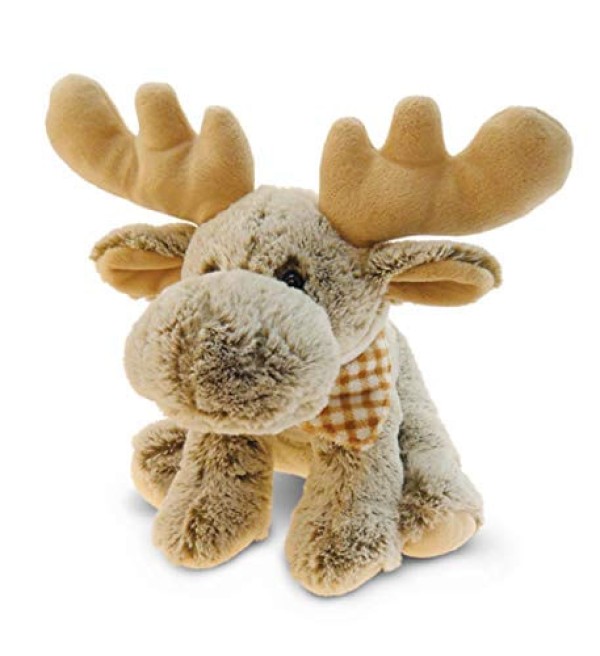 Encontraproduto.com.br - Dollibu Plush Moose Animal Recheado - Soft Fur Huggable Floppy Moose Adorável Playtime Brown Moose Plush Toy Cute Wild Life Cuddle Gift S