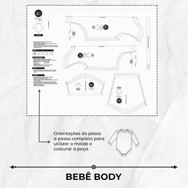 Encontraproduto.com.br - Molde bebê body tamanho P ao GG by Marlene Mukai