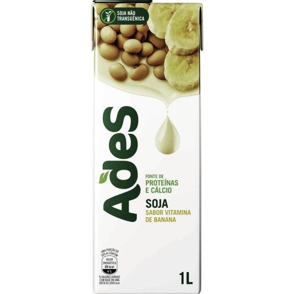 Encontraproduto.com.br - Alimento Ades À Base de Soja Vitamina de Banana TP com 1L
