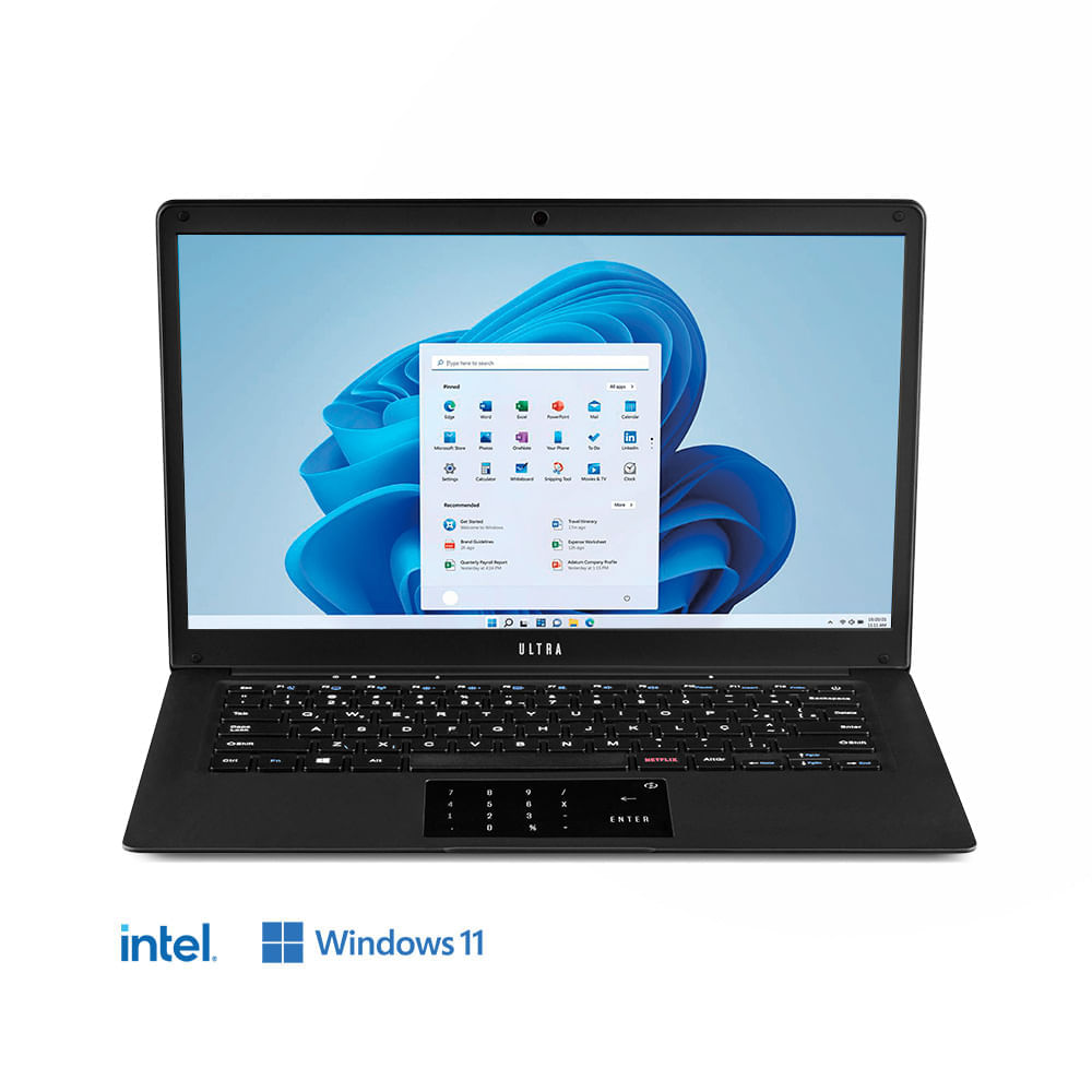 Encontraproduto.com.br - Notebook, Windows 11 Home, Intel Celeron, 4GB RAM 120GB SSD + Tecla Netflix, Tela 14,1 Pol. HD Preto - UB230OUT [Remanufaturado com garantia]