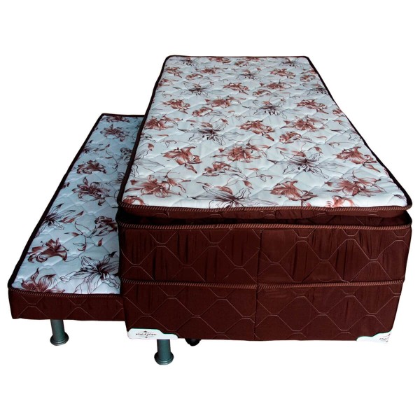 Encontraproduto.com.br - Cama Box Solteiro Marjom Iara com Auxiliar 88x188x62cm