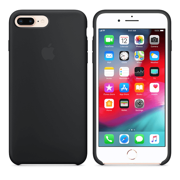 Encontraproduto.com.br - Capa iPhone 8 Plus / 7 Plus Apple, Silicone Preta - MQGW2ZM/A