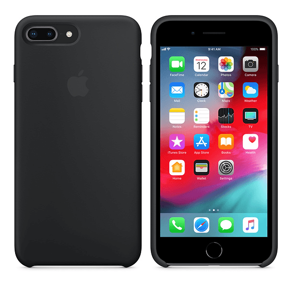 Encontraproduto.com.br - Capa iPhone 8 Plus / 7 Plus Apple, Silicone Preta - MQGW2ZM/A