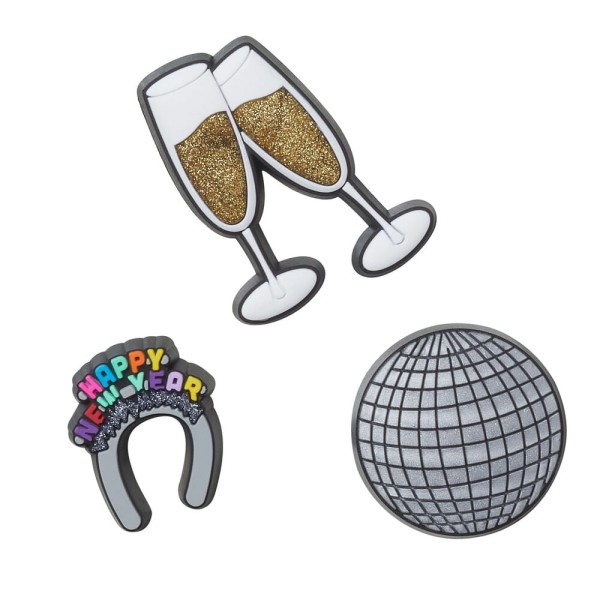 Encontraproduto.com.br - Jibbitz™ Ano Novo Pack com 3 peças