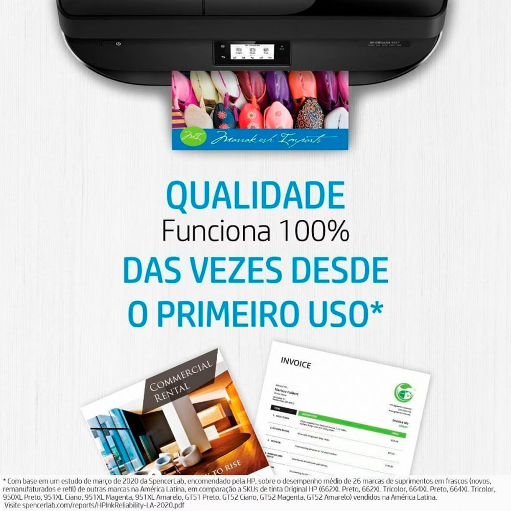 Encontraproduto.com.br - Refil de Tinta GT53 90ml Preta para Multifuncional GT 5822 - HP