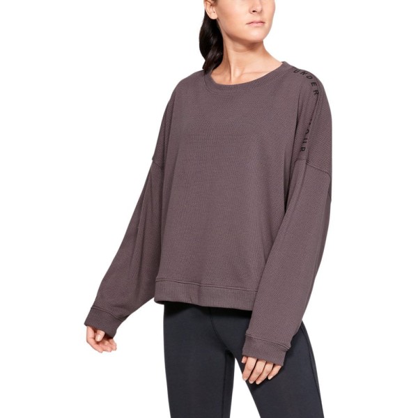 Encontraproduto.com.br - Moletom de Treino Feminino Under Armour Mesh Around Oversize Crew