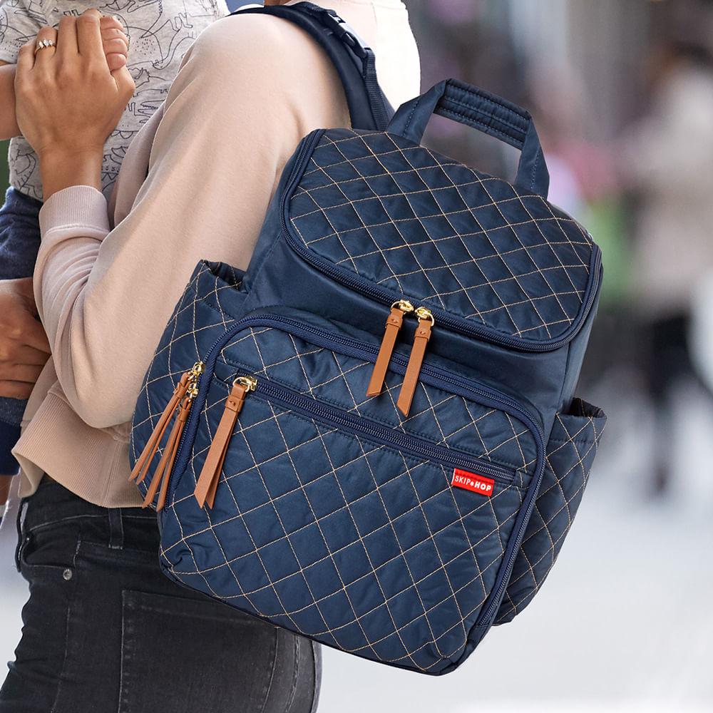 Encontraproduto.com.br - Mochila de Maternidade Skip Hop Forma Azul Marinho
