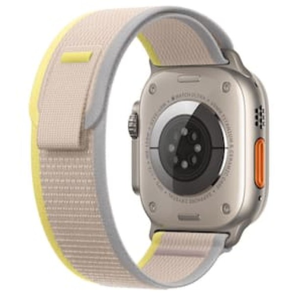 Encontraproduto.com.br - Apple Watch Ultra GPS + Cellular Caixa de Titânio 49 mm Pulseira Loop Trail Amarela/Bege  - M/G