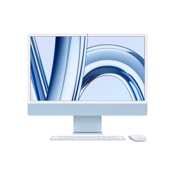 Encontraproduto.com.br - IMac Tela Retina 4.5K de 24 polegadas, Chip Apple M3 com CPU de 8 núcleos, GPU de 10 núcleos, Memória 8GB, Armazenamento de 512GB - Azul