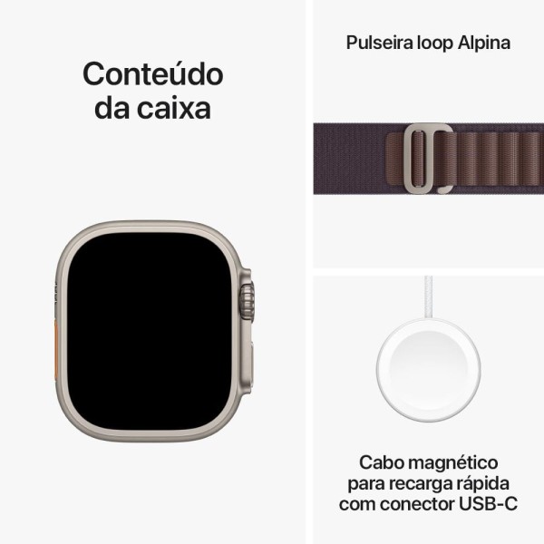 Encontraproduto.com.br - Apple Watch Ultra 2 GPS + Cellular • Caixa de titânio de 49 mm • Pulseira loop Alpina índigo – M (neutro em carbono)