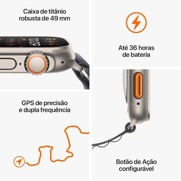 Encontraproduto.com.br - Apple Watch Ultra 2 GPS + Cellular • Caixa de titânio de 49 mm • Pulseira loop Alpina índigo – M (neutro em carbono)