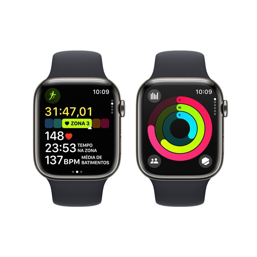 Encontraproduto.com.br - Smartwatch Apple Watch Series 9 GPS/Celular Pulseira Esportiva 4.5 cm Grafite