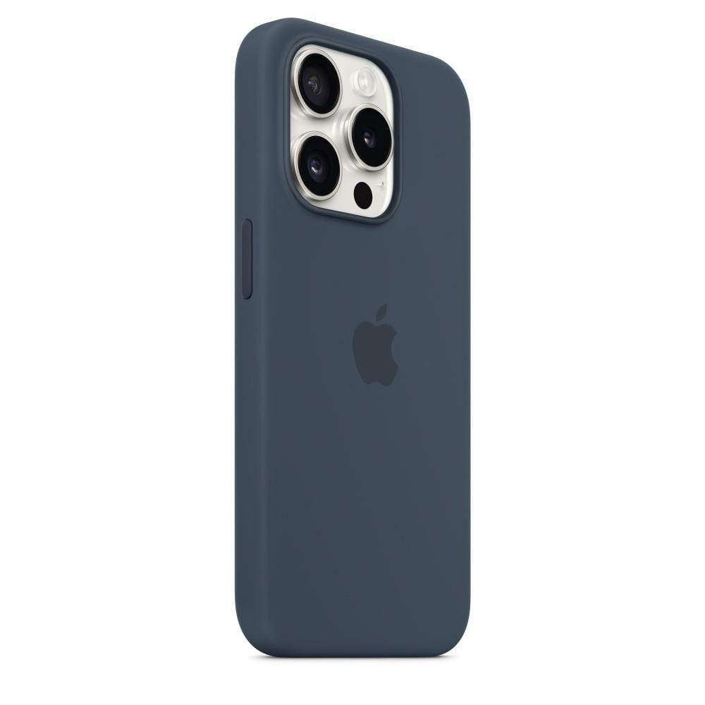 Capa com Magsafe para iPhone 15 Pro, Apple, Silicone Azul-tempestade