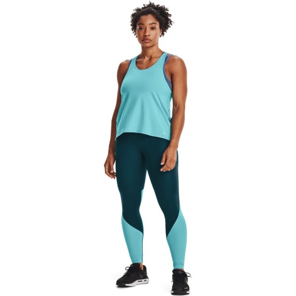 Calça Legging de Corrida Feminina Under Armour Fly Fast 2.0 Azul e Verde