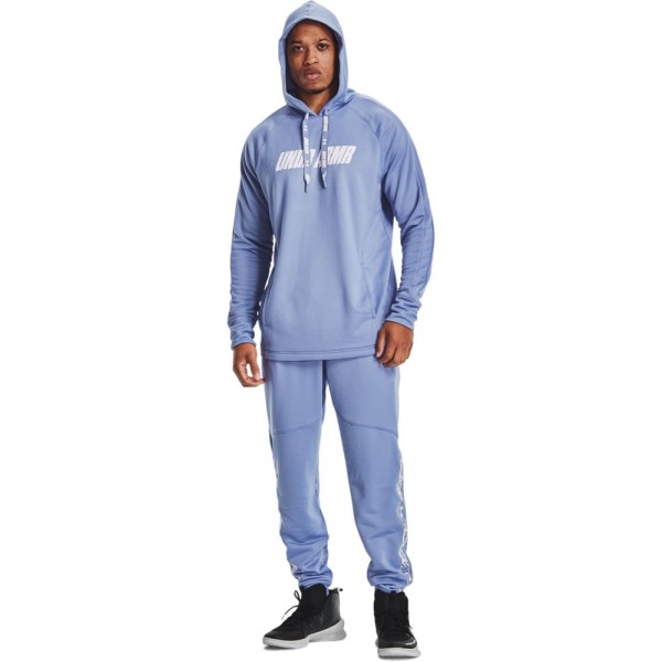 Encontraproduto.com.br - Moletom de Basquete Masculino Baseline P/O HOODY Under Armour Azul e Branco