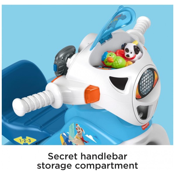 Encontraproduto.com.br - Triciclo Infantil com Sons de Bicicleta trike, Punhos de Guiador e Frases de Filmes para Crianças de 2 a 5 Anos, Fisher Price DC League Of Super