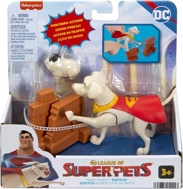 Encontraproduto.com.br - Figura DC Super Pets Krypto o Super-Cão Soco de Heroi Mattel