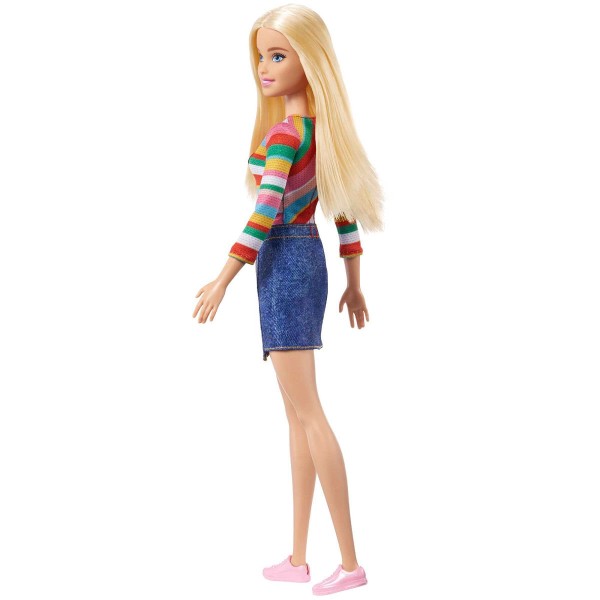 Encontraproduto.com.br - Barbie Boneca Malibu Blusa Listrada - Mattel