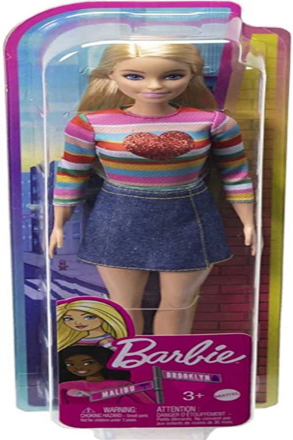 Encontraproduto.com.br - Barbie Boneca Malibu Blusa Listrada - Mattel