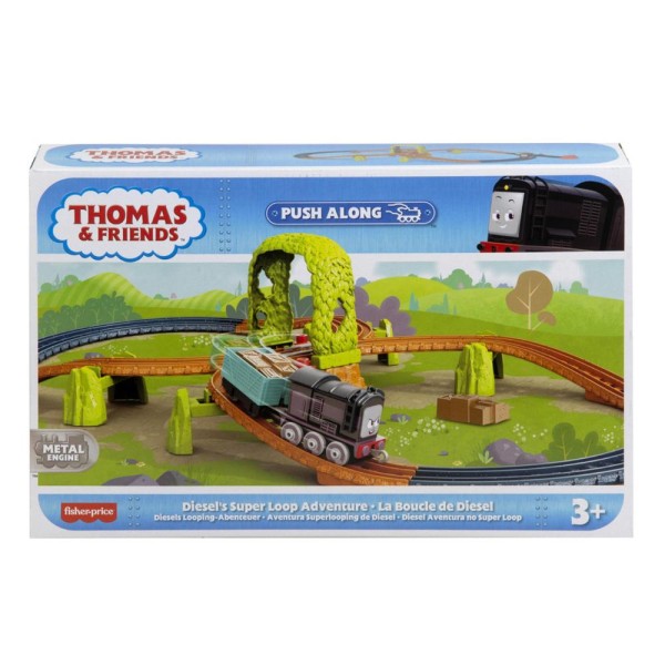 Encontraproduto.com.br - Thomas e Seus Amigos Pista Diesel Aventura Super Loop Mattel