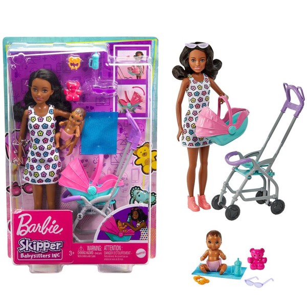 Boneca - Barbie Skipper Babysitter - Passeio no Parque (HHB68) MATTEL