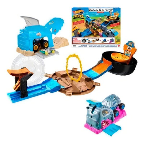 Hot Wheels Pista E Acessorios Monster Trucks Ultimate Smash Cor Azul - Hhh57