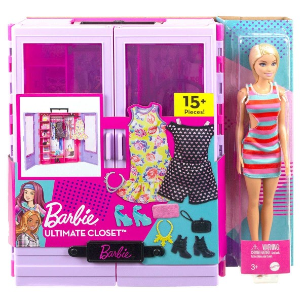 Encontraproduto.com.br - Conjunto de Boneca - Barbie Fashion e Beauty - Novo Armario de Luxo MATTEL
