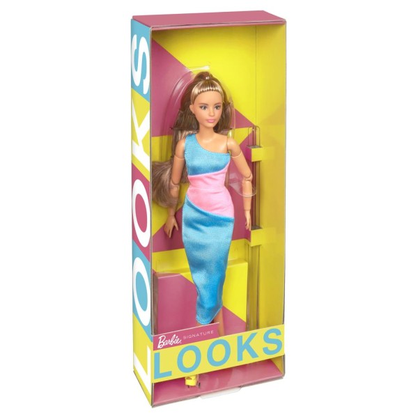 Encontraproduto.com.br - Boneca Articulada - Barbie Signature Looks - Moda Vestido - Mattel