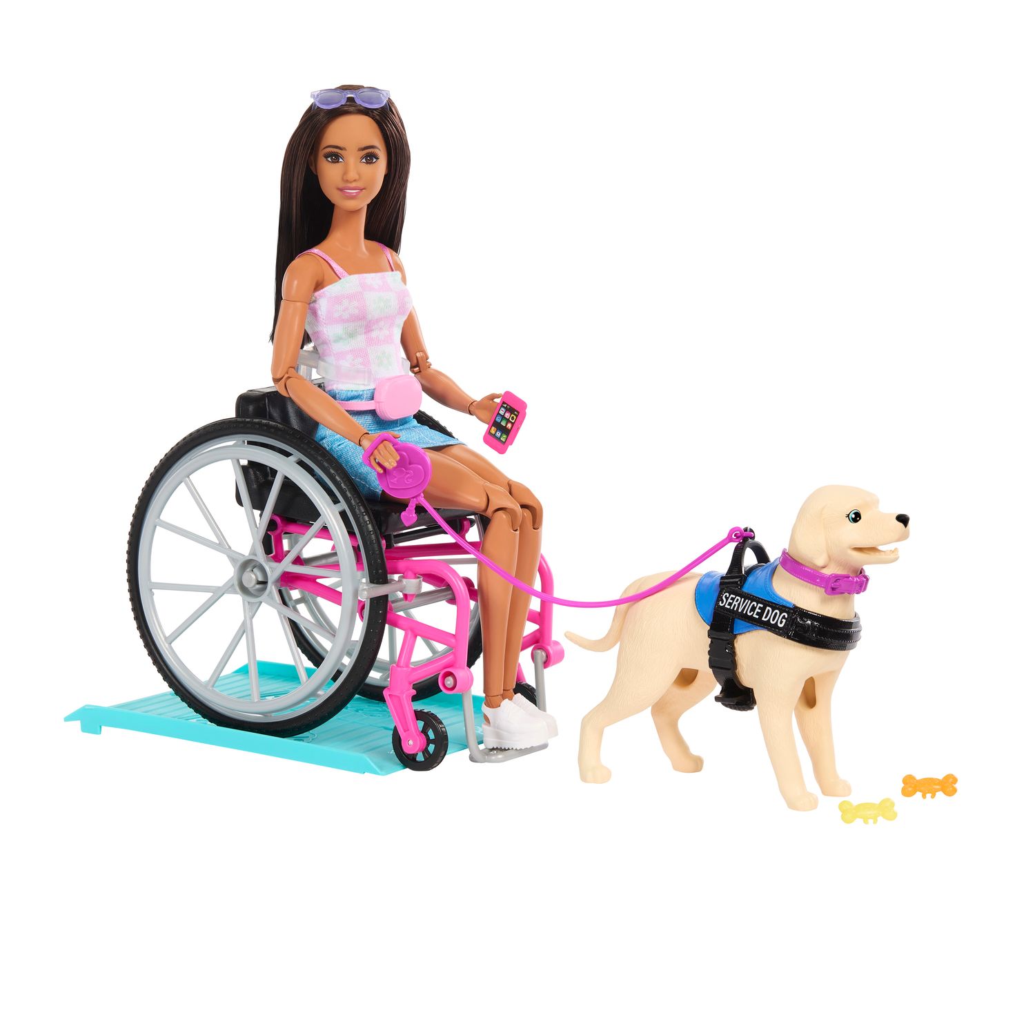 Boneca Barbie - Cadeira de Rodas com Cao de Servico MATTEL