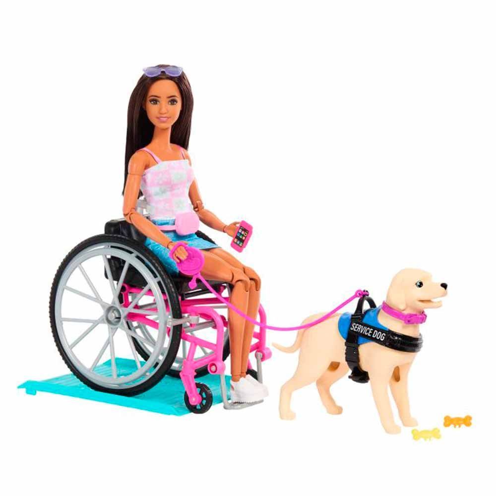 Encontraproduto.com.br - Boneca Barbie - Cadeira de Rodas com Cao de Servico MATTEL