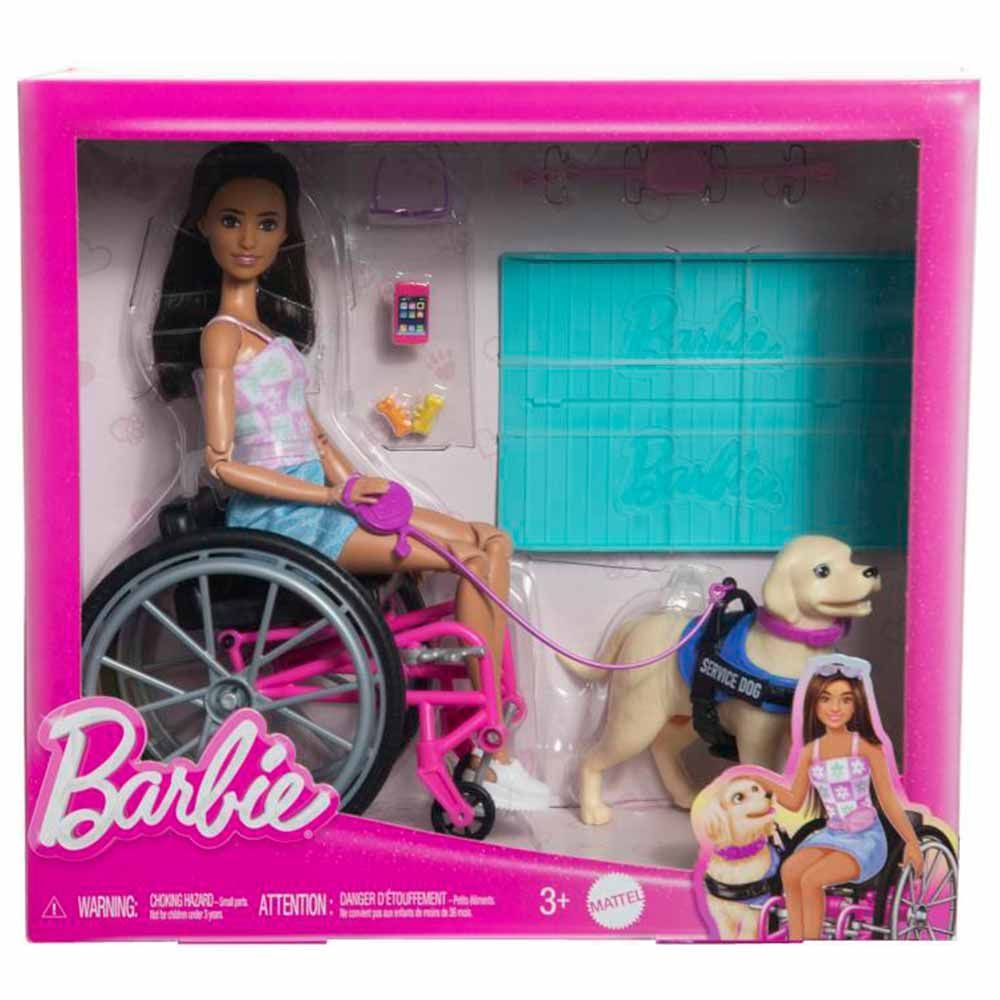 Encontraproduto.com.br - Boneca Barbie - Cadeira de Rodas com Cao de Servico MATTEL