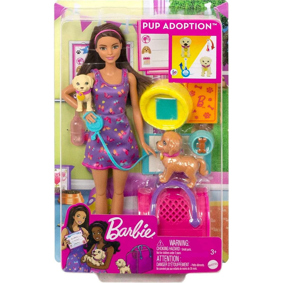 Encontraproduto.com.br - Boneca Barbie Mattel Conjunto Adota um Cachorrinho - Morena