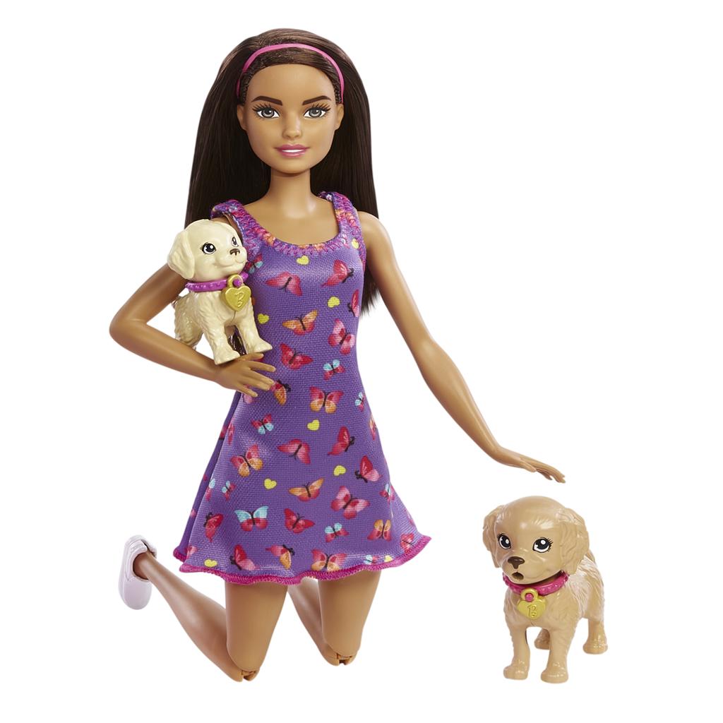 Encontraproduto.com.br - Boneca Barbie Mattel Conjunto Adota um Cachorrinho - Morena