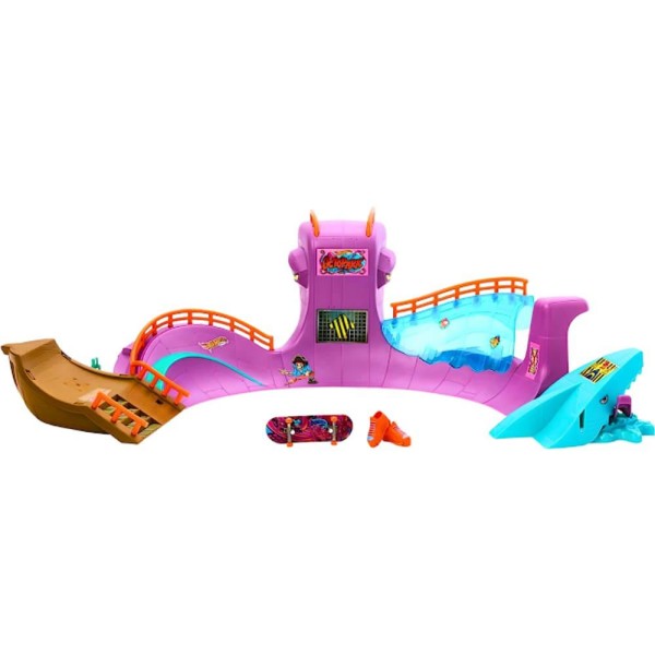 Encontraproduto.com.br - Conjunto de Skate Mattel Hotwheels Octopark Rosa