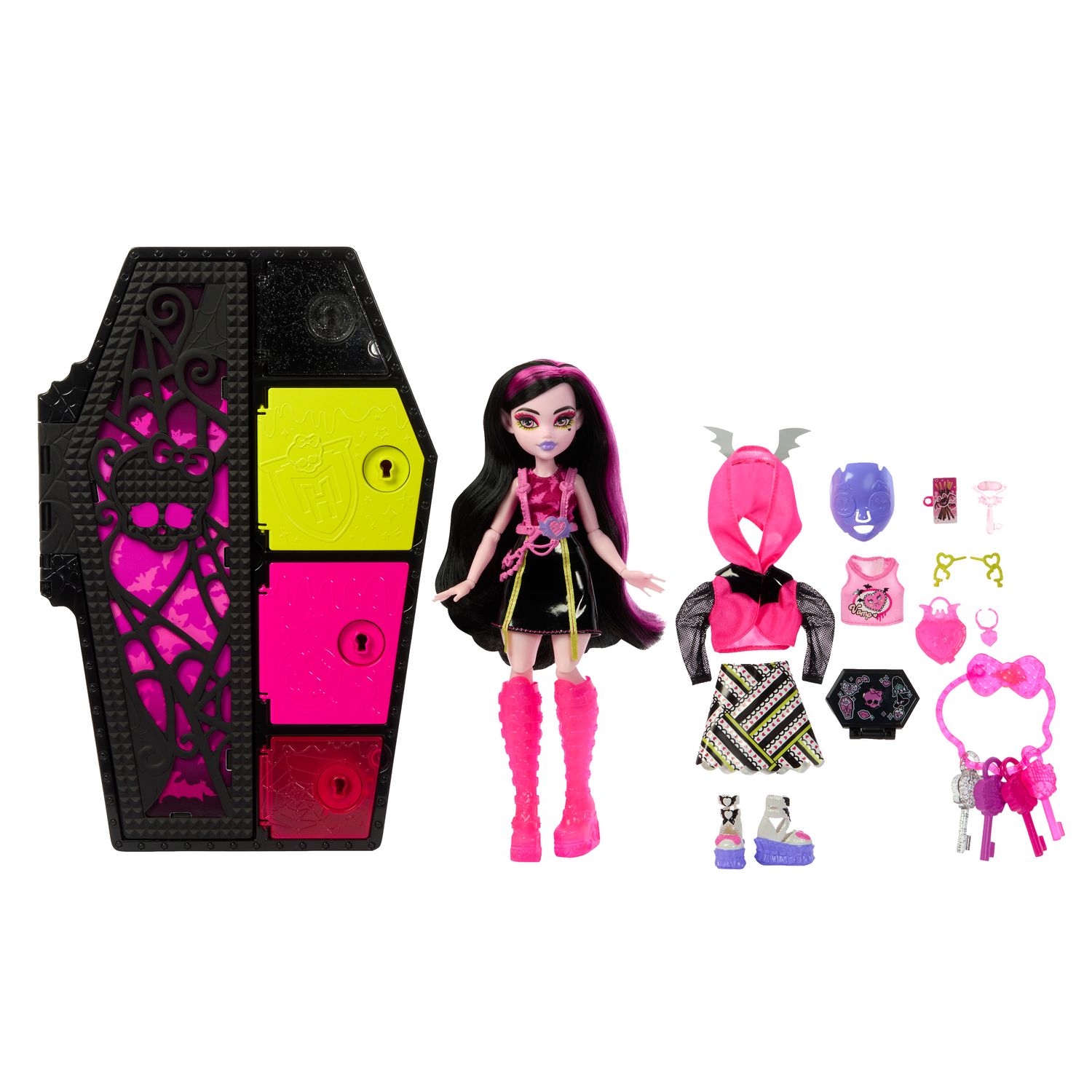 Encontraproduto.com.br - Boneca - Draculaura Monster High - Skulltimates Secrets Neon MATTEL