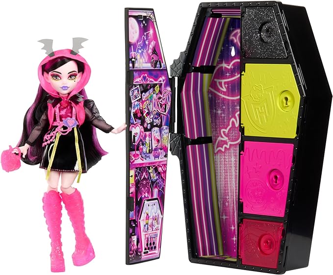 Encontraproduto.com.br - Boneca - Draculaura Monster High - Skulltimates Secrets Neon MATTEL