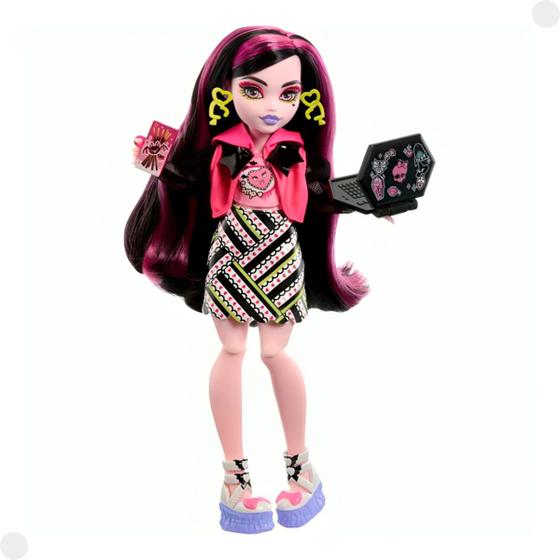 Encontraproduto.com.br - Boneca - Draculaura Monster High - Skulltimates Secrets Neon MATTEL
