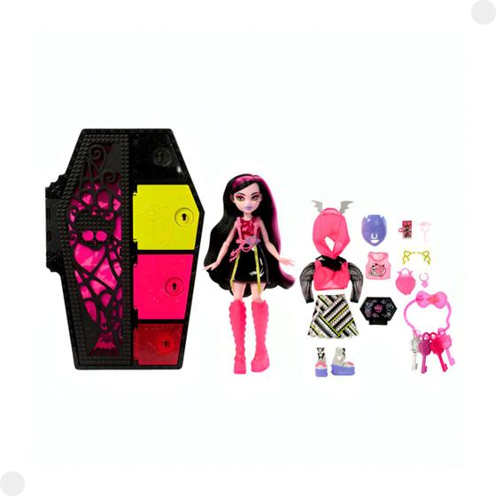 Encontraproduto.com.br - Boneca - Draculaura Monster High - Skulltimates Secrets Neon MATTEL