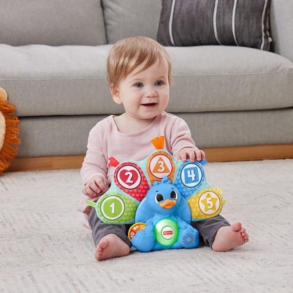 Encontraproduto.com.br - Brinquedo Pavão Penas Coloridas Luz/Som Fisher-Price Mattel