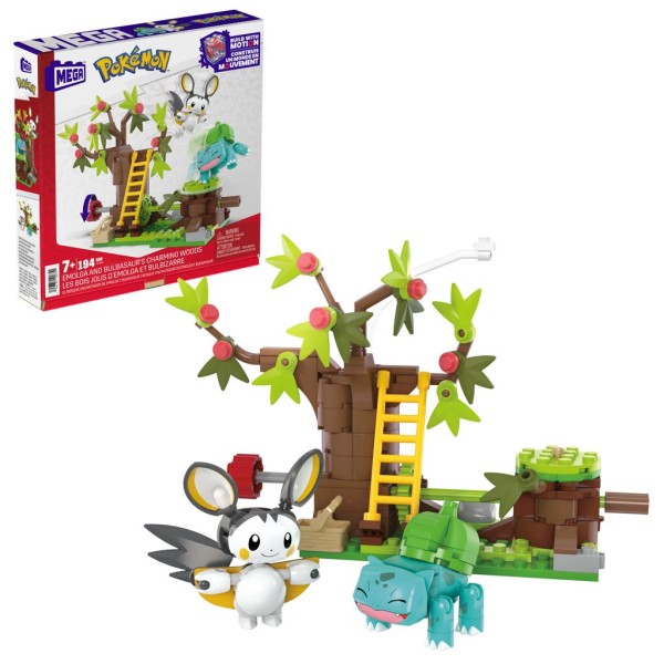 Encontraproduto.com.br - Pokémon Mega Construx Bosque do Emolga e Bulbasaur - Mattel