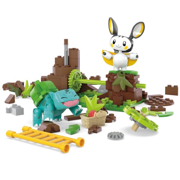 Encontraproduto.com.br - Pokémon Mega Construx Bosque do Emolga e Bulbasaur - Mattel