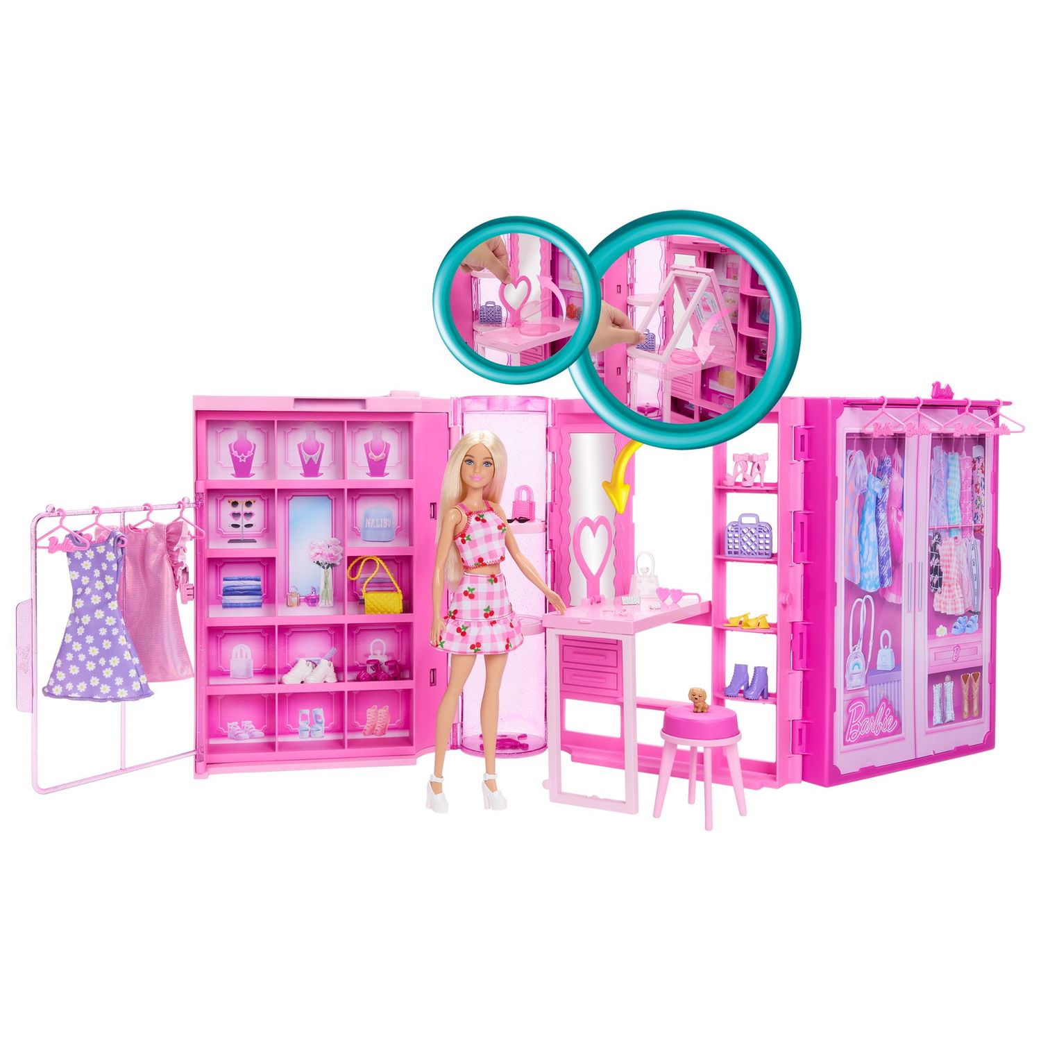Encontraproduto.com.br - Conjunto Barbie - Armario dos Sonhos com  Boneca e Acessorios MATTEL