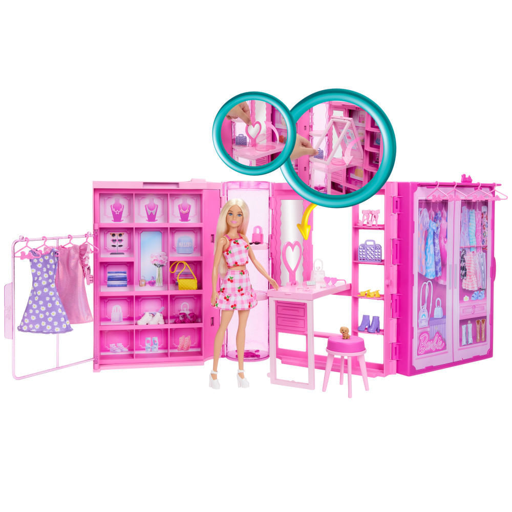 Encontraproduto.com.br - Conjunto Barbie - Armario dos Sonhos com  Boneca e Acessorios MATTEL