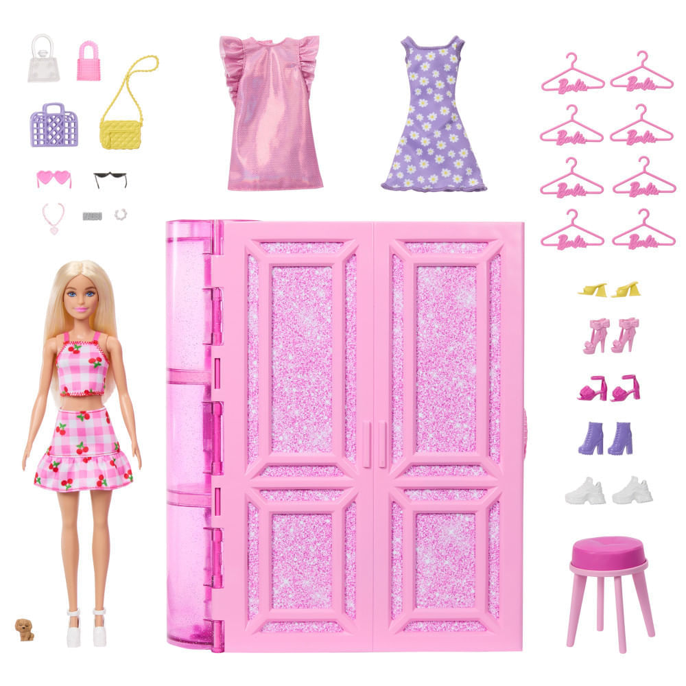 Encontraproduto.com.br - Conjunto Barbie - Armario dos Sonhos com  Boneca e Acessorios MATTEL